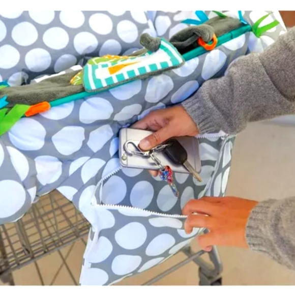 GUC Boppy Preferred Shopping Cart Cover - Gray Dots - Picture 5 of 16